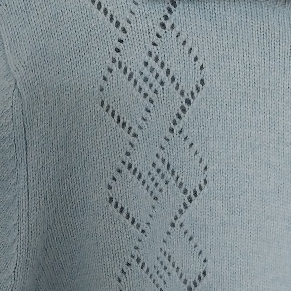 Tapemeasure Vintage Blue Pointelle Knit Angora Blend Button Up Cardigan NWOT - Picture 9 of 12